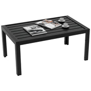 Tavolino da giardino rettangolare ¨C zephmum ¨C nero, acciaio, 101.5x61x46 cm