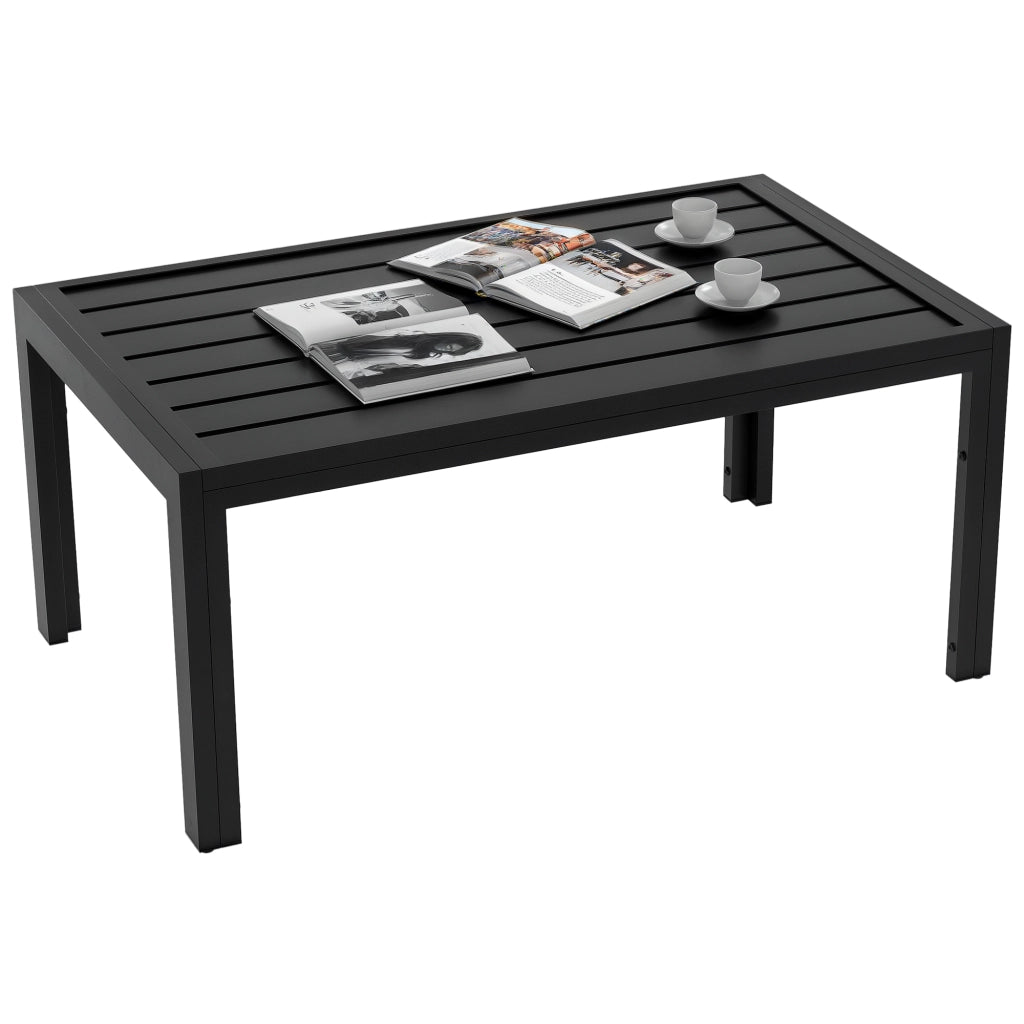 Tavolino da giardino rettangolare ¨C zephmum ¨C nero, acciaio, 101.5x61x46 cm