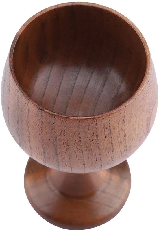 Tazza in Legno - Bicchiere Elegante in Legno di Qualità - Utilizzo Versatile - Per Caffè/Vino/Succo - Ecologico - Tessuto Liscio