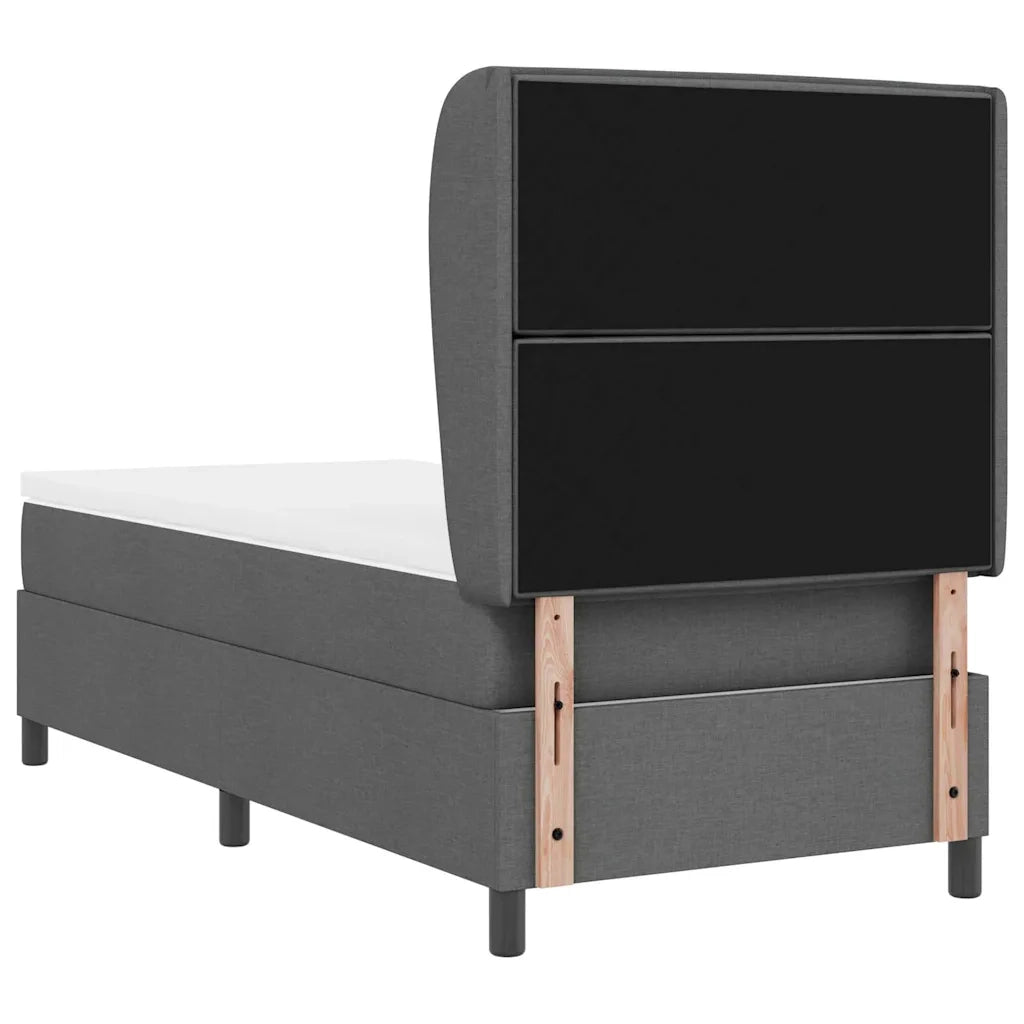Letto a molle con materasso Grigio scuro 90 x 190 cm Tessuto 3340474