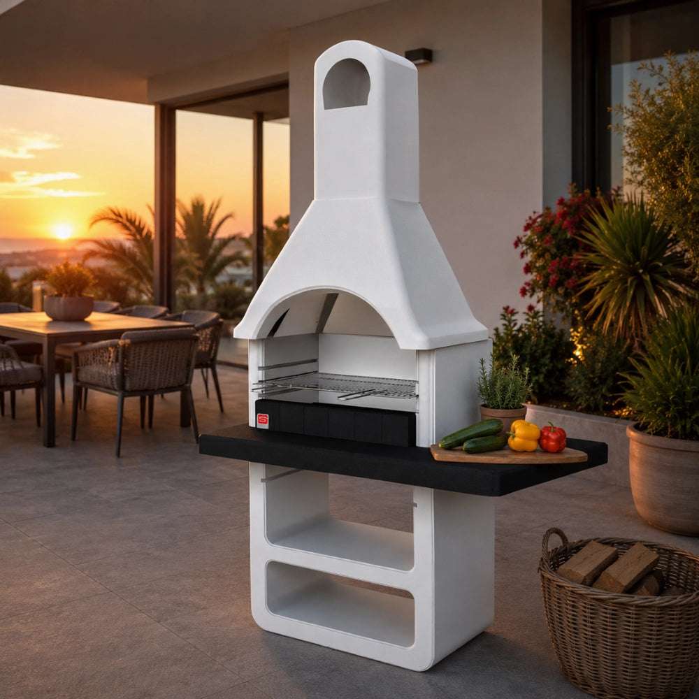 Sarom barbecue maribor 114 x 64 x 212,5 cm con griglia e base con ripiano