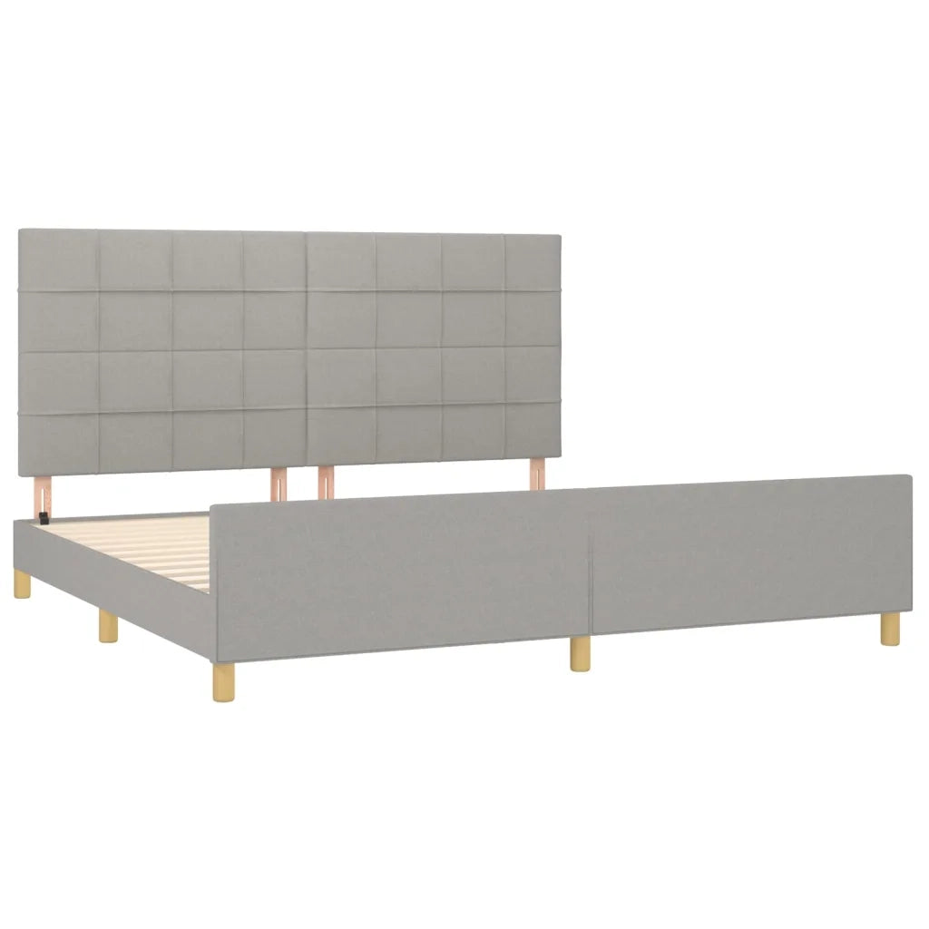 Giroletto senza Materasso Grigio Chiaro 200x200 cm Tessuto 3125081