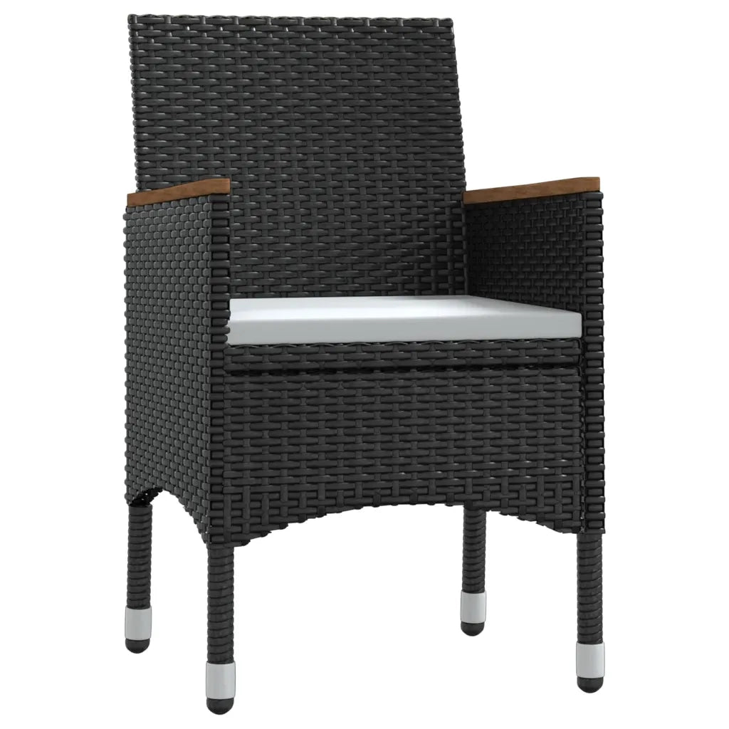 Set da Pranzo da Giardino 5 pz | Set Salotto da Giardino con Cuscini Nero