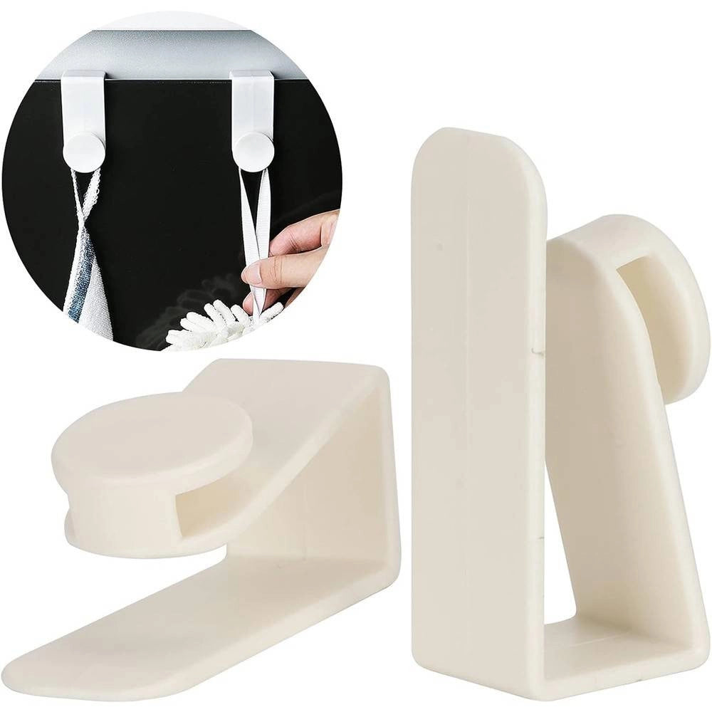 Trade Shop - Set 2pz Ganci Per Porta Armadio Portatili Per Appendere Oggetti Casa Bianco 87359 -