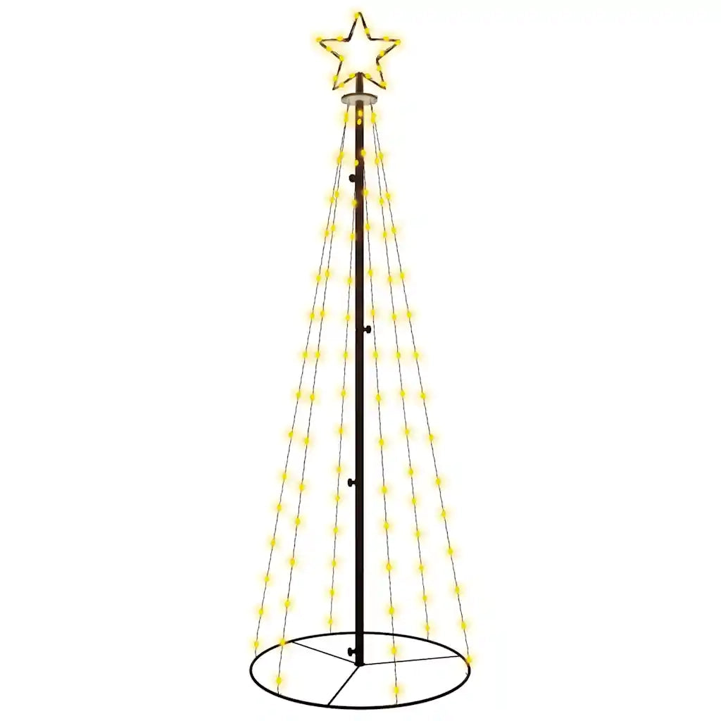 Albero di Natale a Cono Bianco Caldo 108 LED 70x180 cm 343486