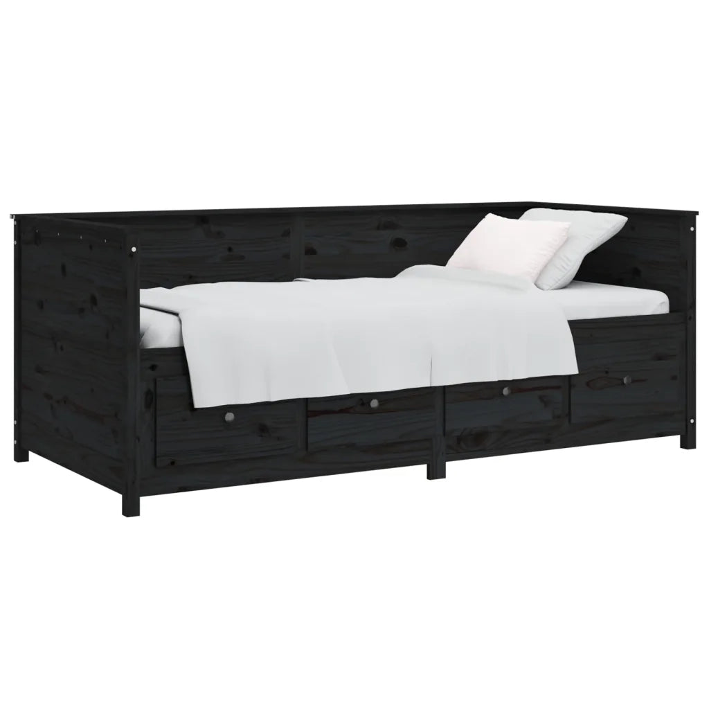 Dormeuse Nera 90x190 cm in Legno Massello di Pino 820915