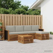 Set di divani da esterno 6 pz Naturale e Grigio Chiaro 3384252