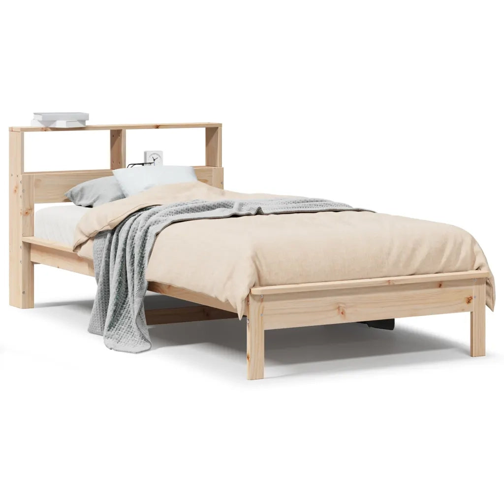 Letto Libreria senza Materasso 100x200 cm in Legno di Pino