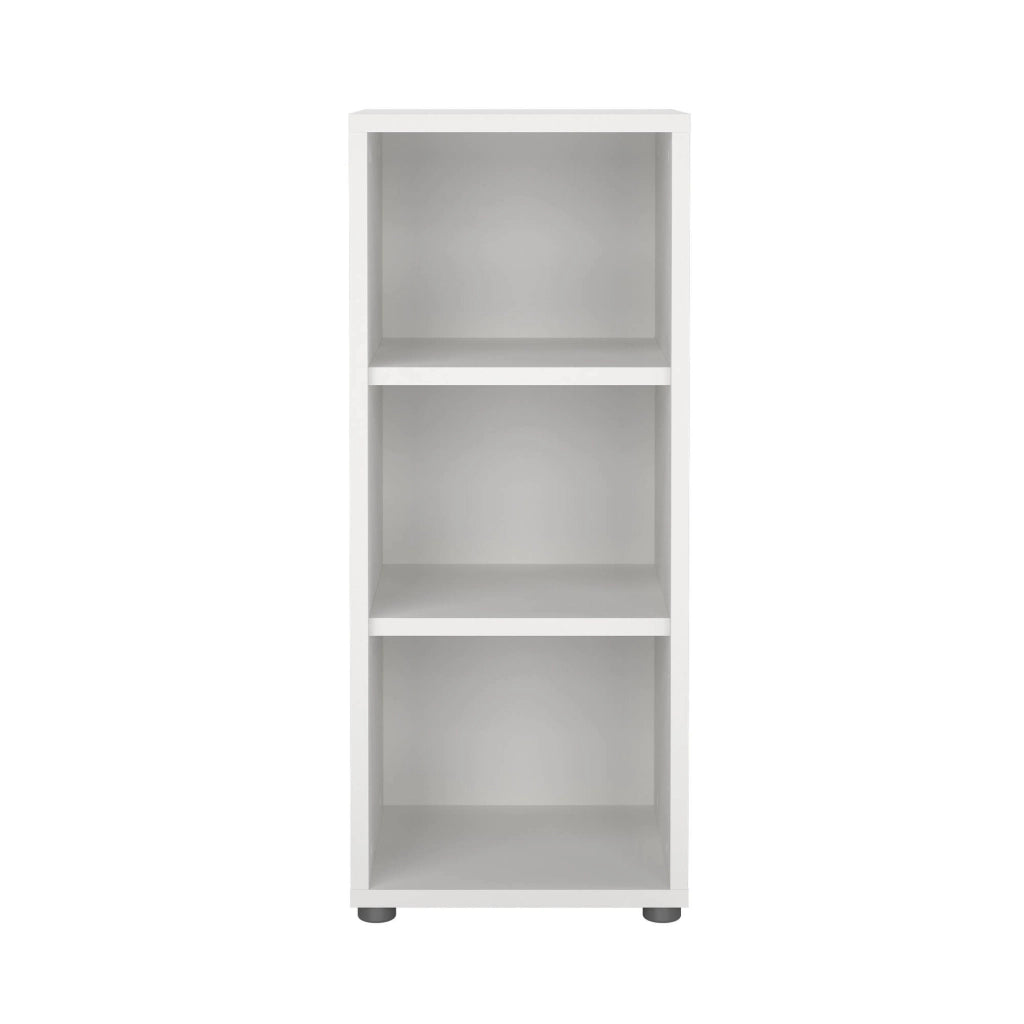 Libreria Minsk, Scaffale da ufficio, Mobile portalibri, Biblioteca, 47x40 h113 cm, Bianco