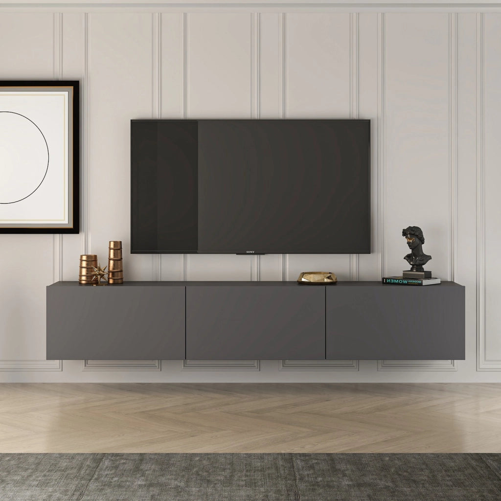 Mobile TV in legno "West" 150 x 32 x 30 cm - Antracite