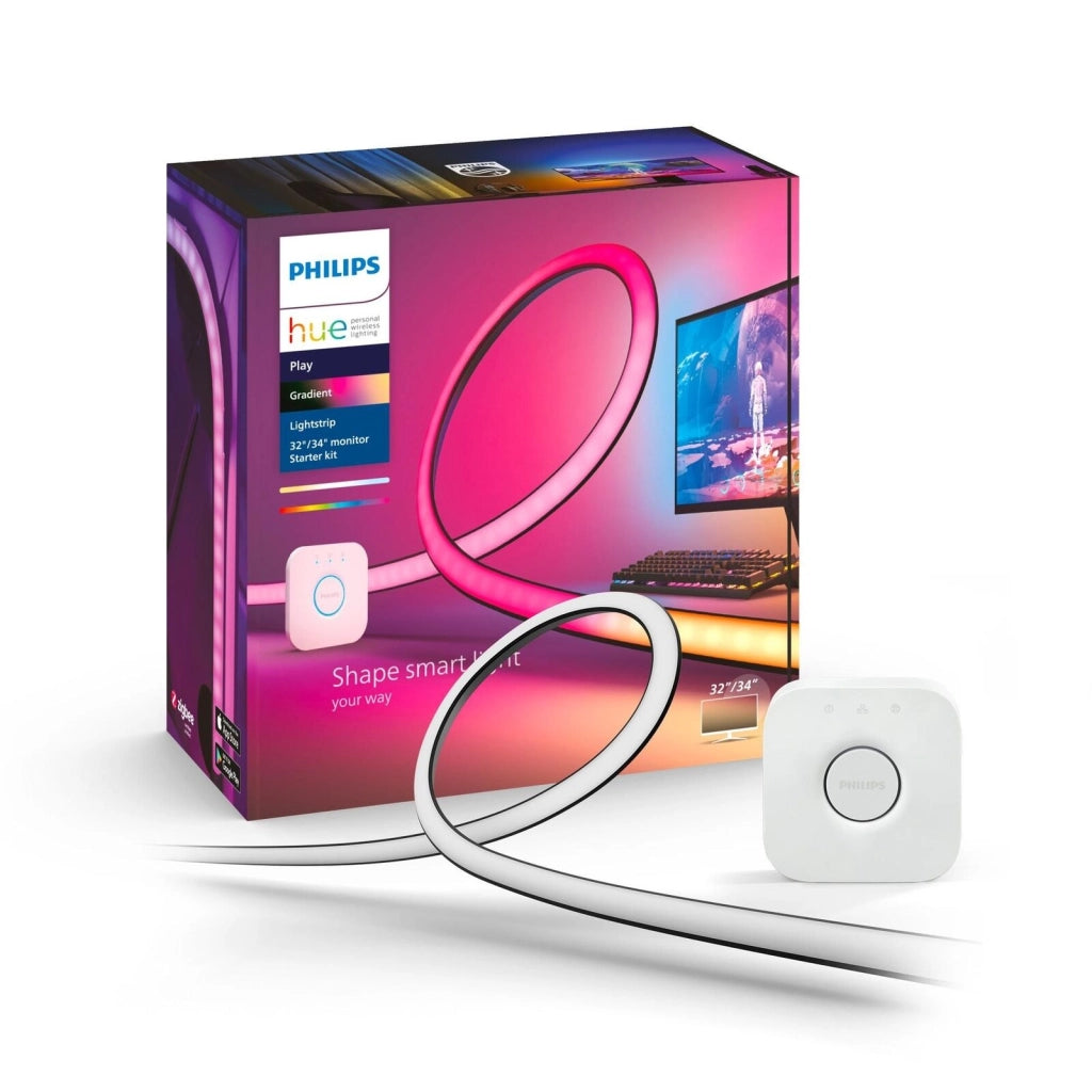 Philips Hue 929003498602 Hue Play Gradient Lightstrip per Monitor 32'' a 34'' 19 W colore Nero