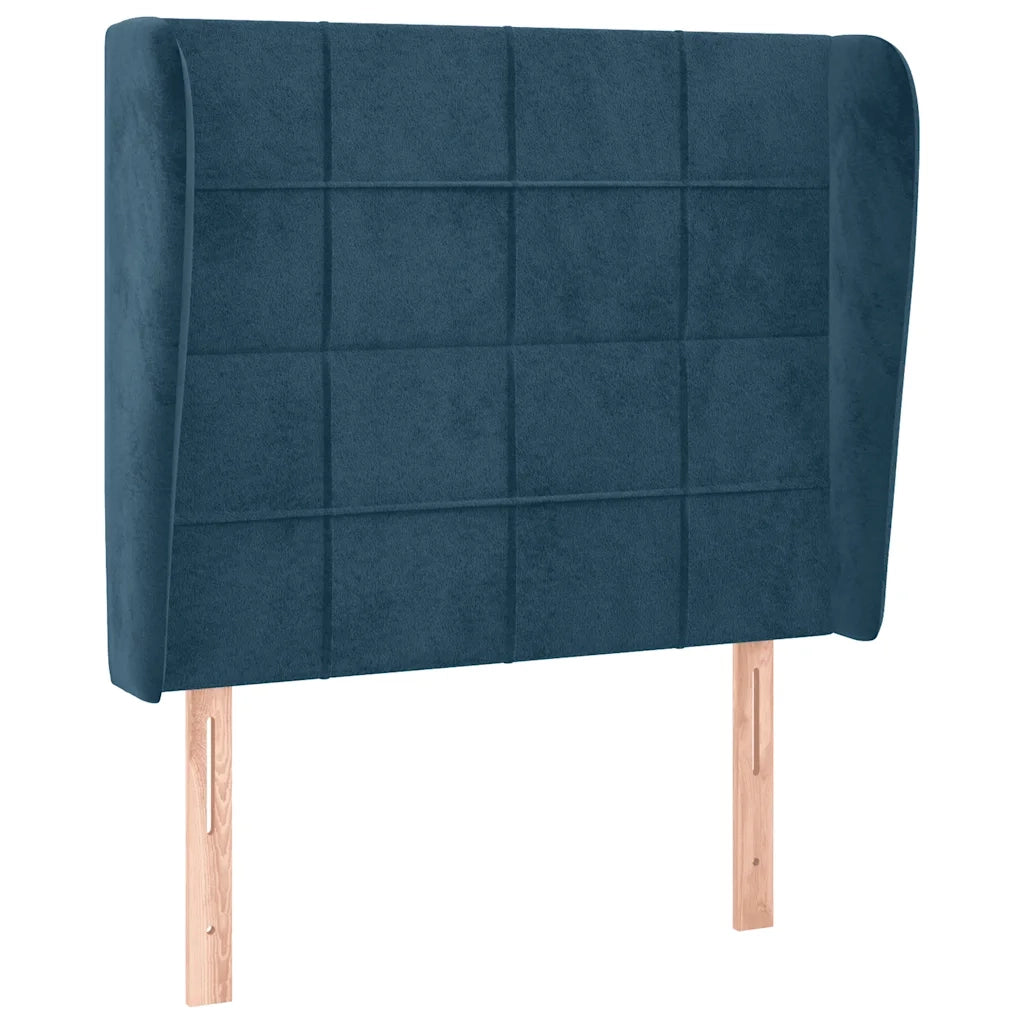 Testiera ad Orecchio Blu Scuro 93x23x118/128 cm in Velluto