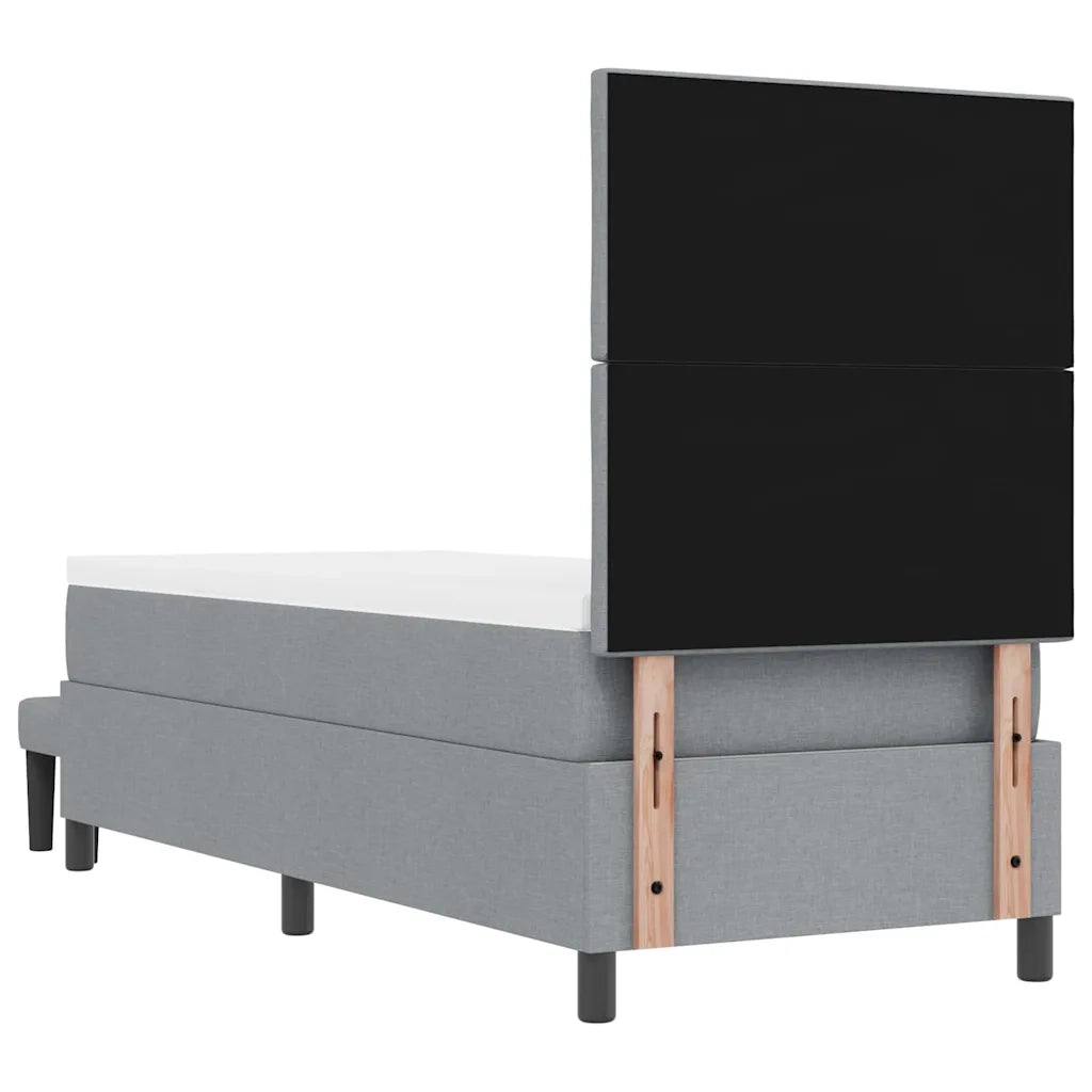 Letto a molle con testiera Grigio chiaro 80 x 200 cm Tessuto 3344100