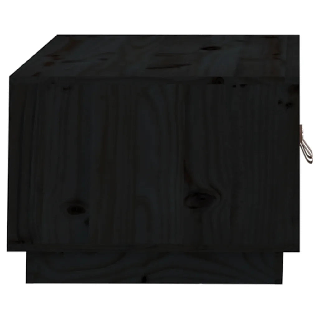 Tavolino da Salotto-Tavolino da soggiorno-Tavolo Nero 80x50x35 cm in Legno Massello di Pino