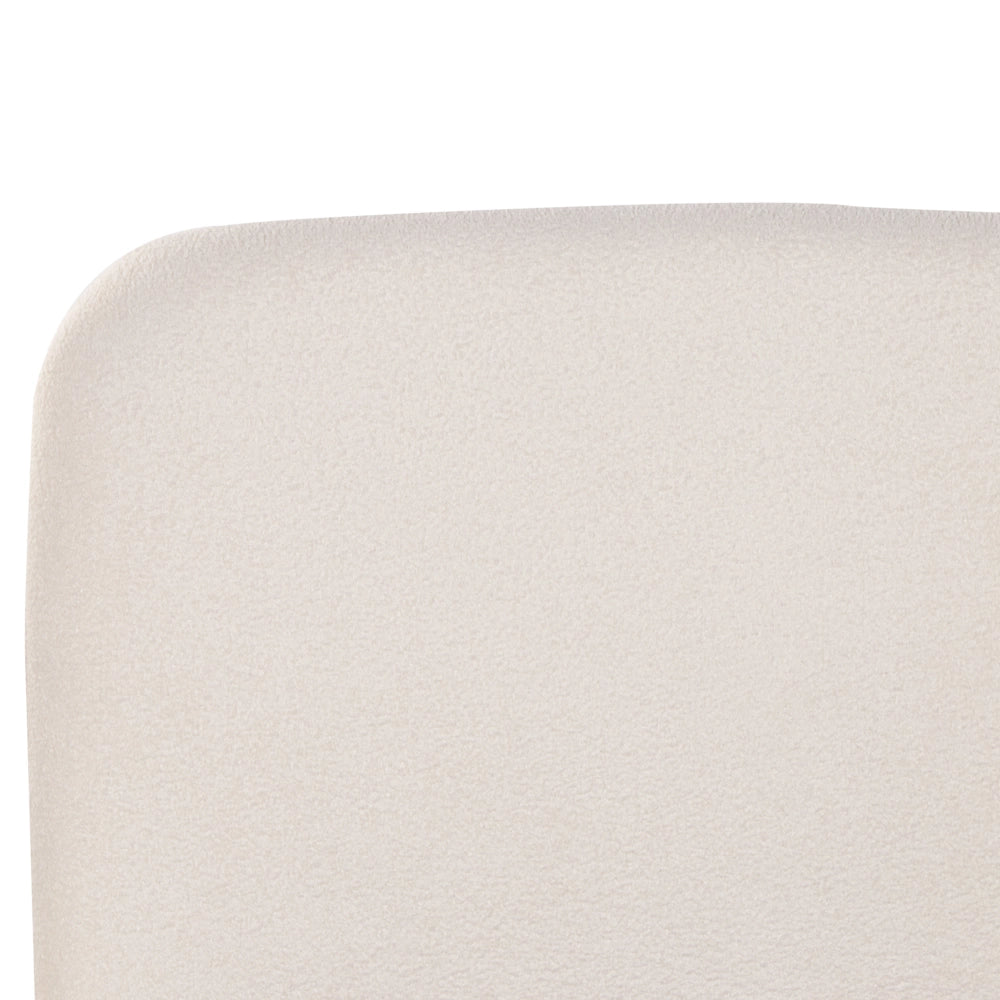 Letto contenitore Bianco Boucle Poliestere Tessuto 180 x 200 cm Design moderno e minimalista