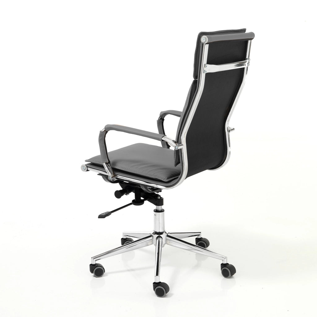 Poltrona da ufficio in pelle sintetica grigia cm H.110/120xL.57xP.66