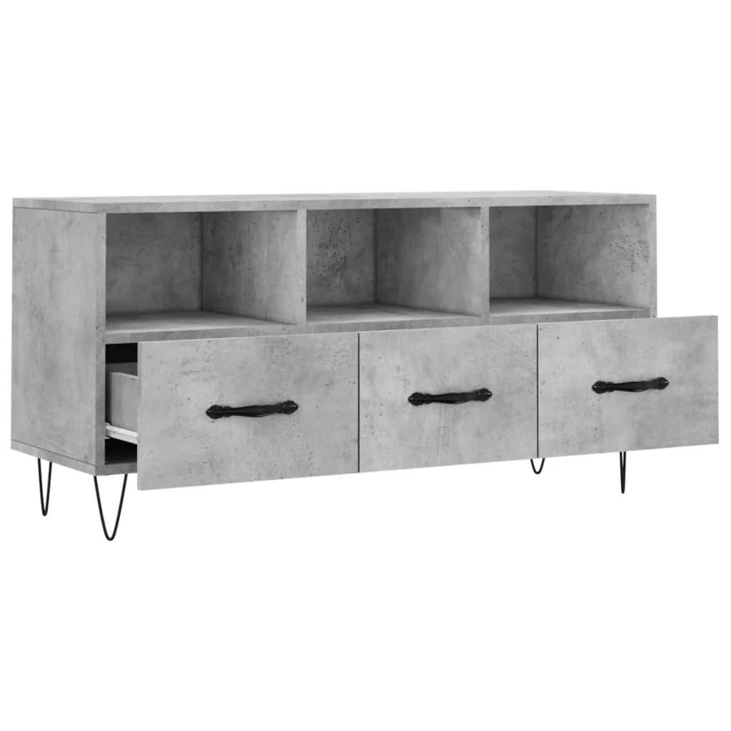 Mobile TV multimediale mensola TV credenza mobile TV sala da pranzo soggiorno camera da letto 102 x 36 x 50 cm legno ingegnerizzato grigio 02_0025600
