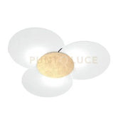 CLOVER APPLIQUE-PLAFONIERA D.45 CM 3 LUCI FOGLIA ORO 1114-45-FO