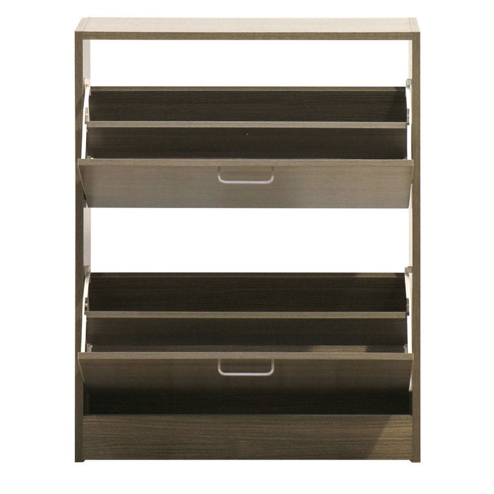 Scarpiera 2 ante 63x80x24 cm in Legno Melaminico Rovere Grigio