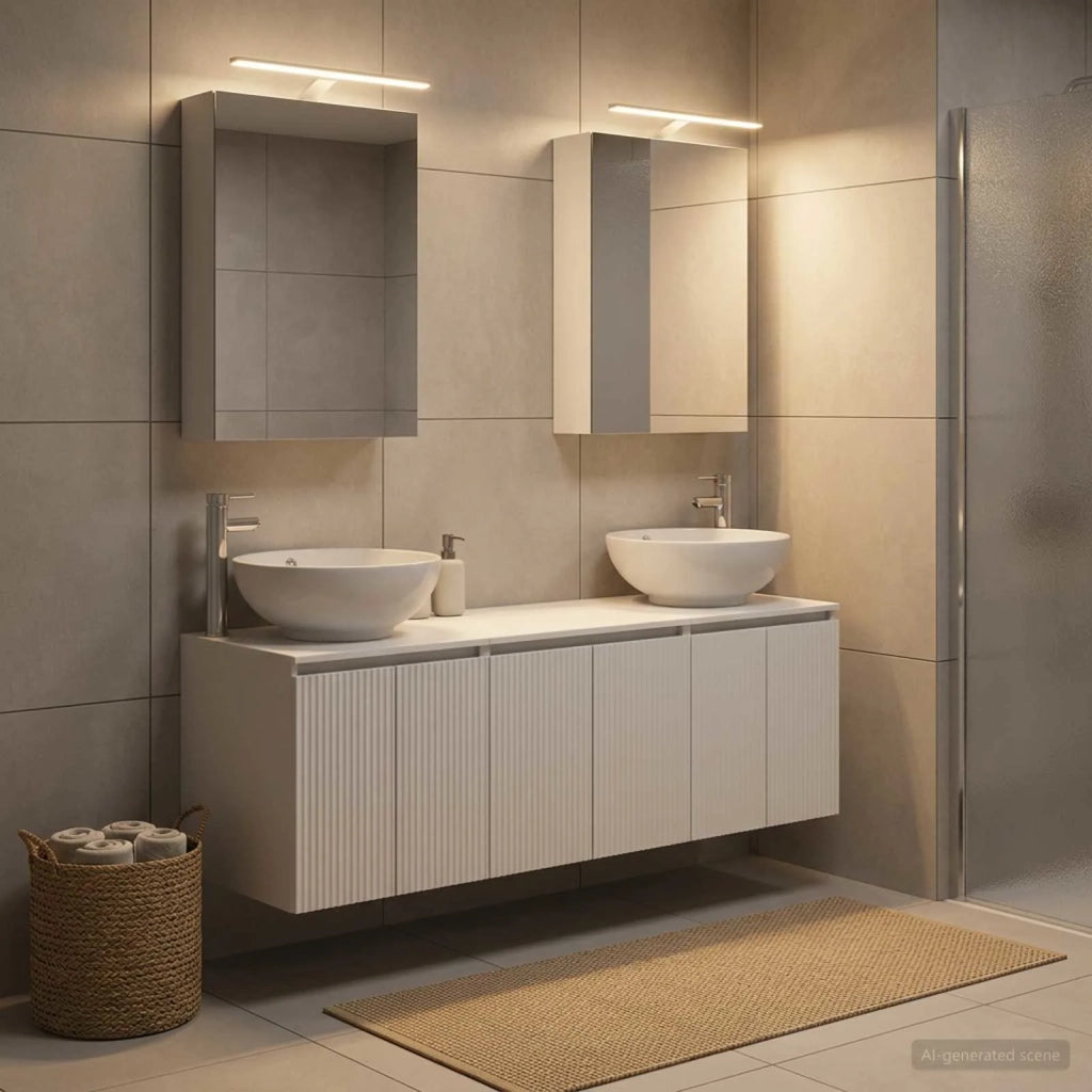 Set di Armadi da Bagno 5 pcs Bianco Legno ingegnerizzato 3406471