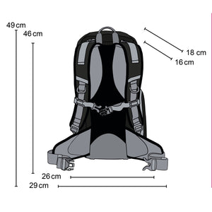 Mantona Elements Outdoor Zaino nero 2in1 per fotocamera e trekking, borsa fotografica con scomparti imbottiti per DSLR, drone, con supporto treppiede e copertura antipioggia