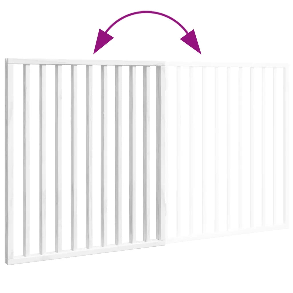 Cancelletto per cani pieghevole 2 pannelli bianco 160 cm in legno di pioppo 352186