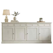 Madia credenza shabby chic in legno 4 porte bianco consumato l.205 p.42 h.85 - Mobili 2G