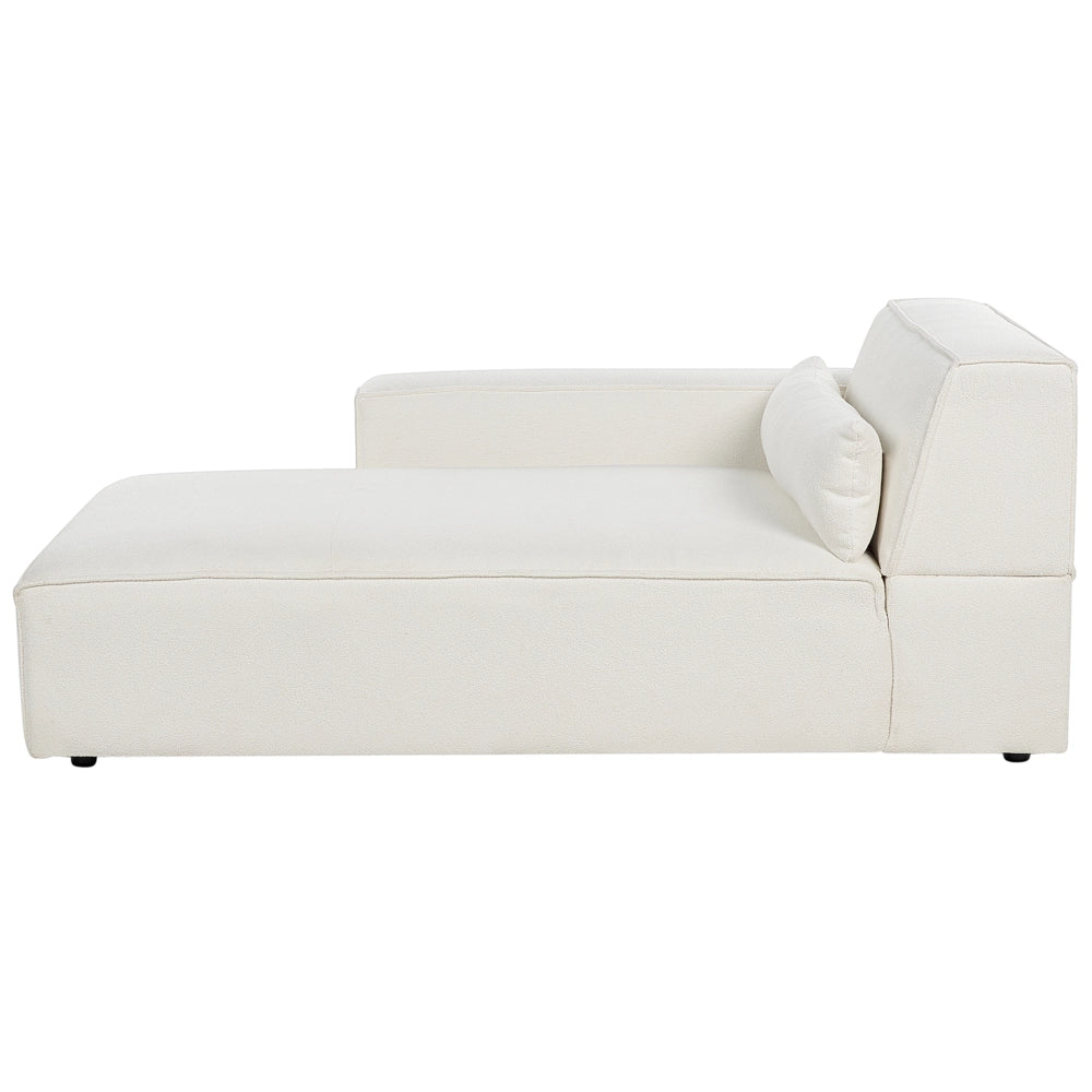 Divano angolare modulare a 2 posti a destra Divano componibile in boucle bianco con gambe nere Soggiorno moderno