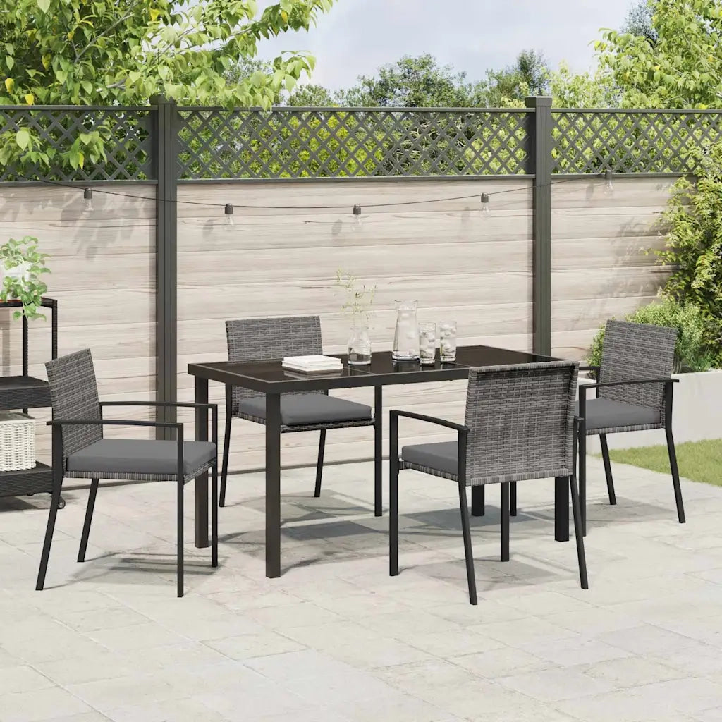 Set da Pranzo per Giardino 5 pz | Set Salotto da Giardino Grigio