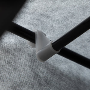 Armadio Guardaroba da Campeggio 125x43x162,5 cm con 8 Ripiani e 2 Barre Grigio Carbone