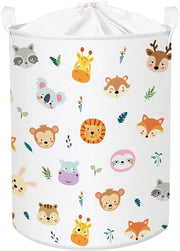 Cestello per bambini 45L con coperchio per la camera da letto o la stanza da bagno con decorazioni di animali Cartoon per bambini