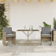 Set da Bistrò 3 pz con Cuscini Beige Misto in Polyrattan
