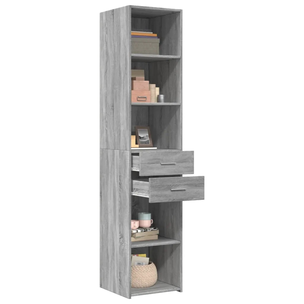 Credenza Grigio Sonoma 40x42,5x185 cm in Legno Multistrato