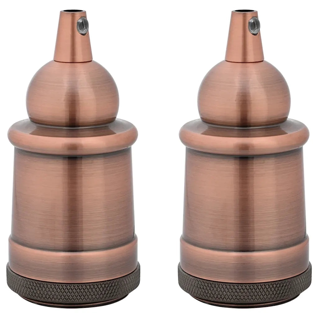 vidaXL Portalampade 2 pz Rosso Bronzo E27