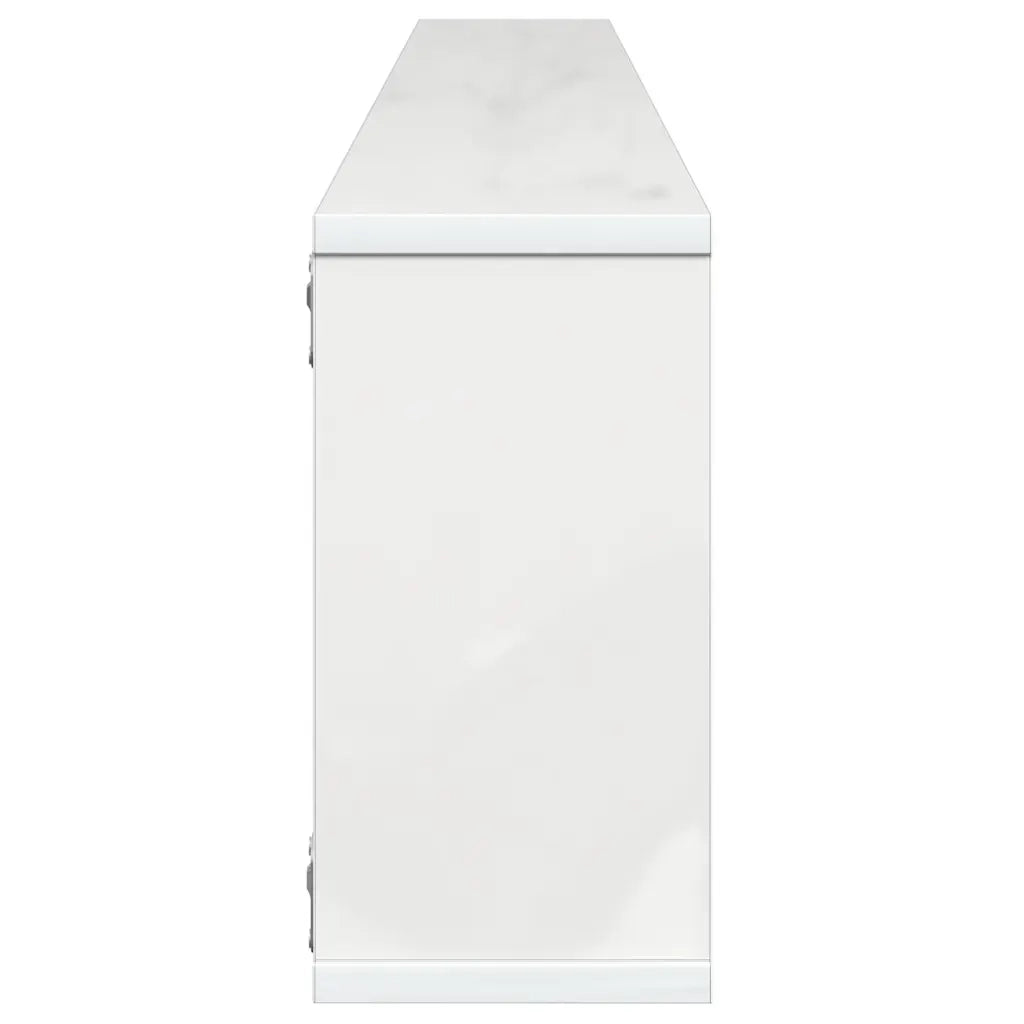 Mensole Parete a Cubo 4 pz Bianco Lucido 100x15x30cm Truciolato cod mxl 33579