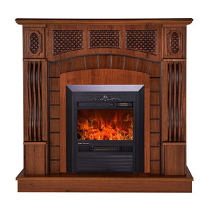 Camino Elettrico da Pavimento 112x115x30 cm Effetto Fiamma 2000W Amsterdam & Cristina Noce