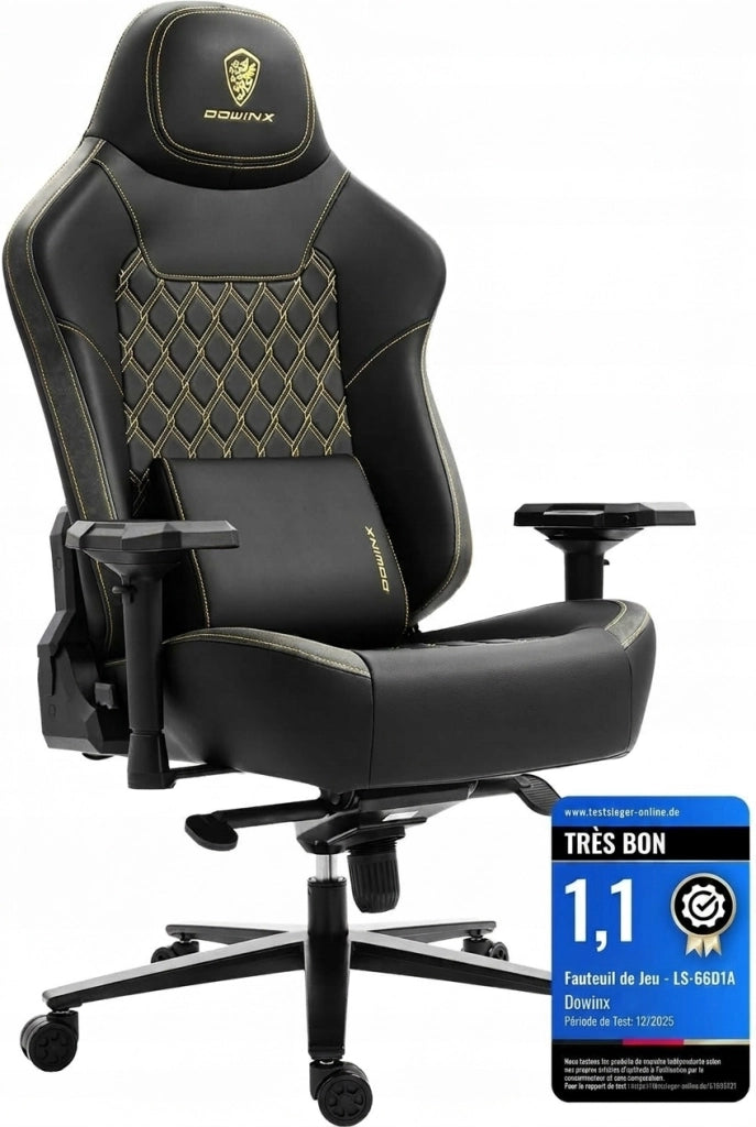 Sedia Gaming Ergonomica 200 kg con Seduta Larga 59 cm e Braccioli Regolabili 4D