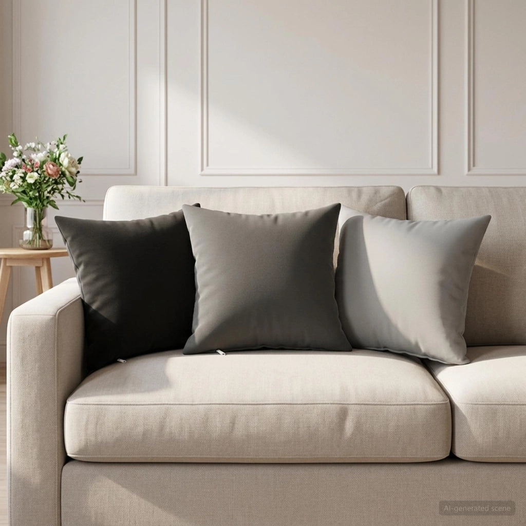 Federa 6 pcs HEERLEN Grigio 40 x 40 cm Poliestere 908570