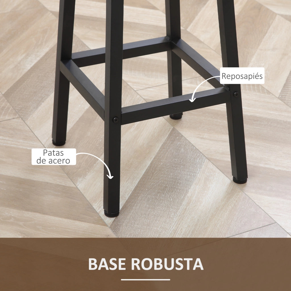 Sgabelli da Cucina ¨C Zephmum ¨C 2 Pezzi, Melamina, Acciaio, Marrone, 65 cm