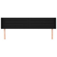 Testiera ad Orecchio Nera 183x16x78/88 cm in Tessuto 3118924