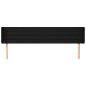 Testiera ad Orecchio Nera 183x16x78/88 cm in Tessuto 3118924