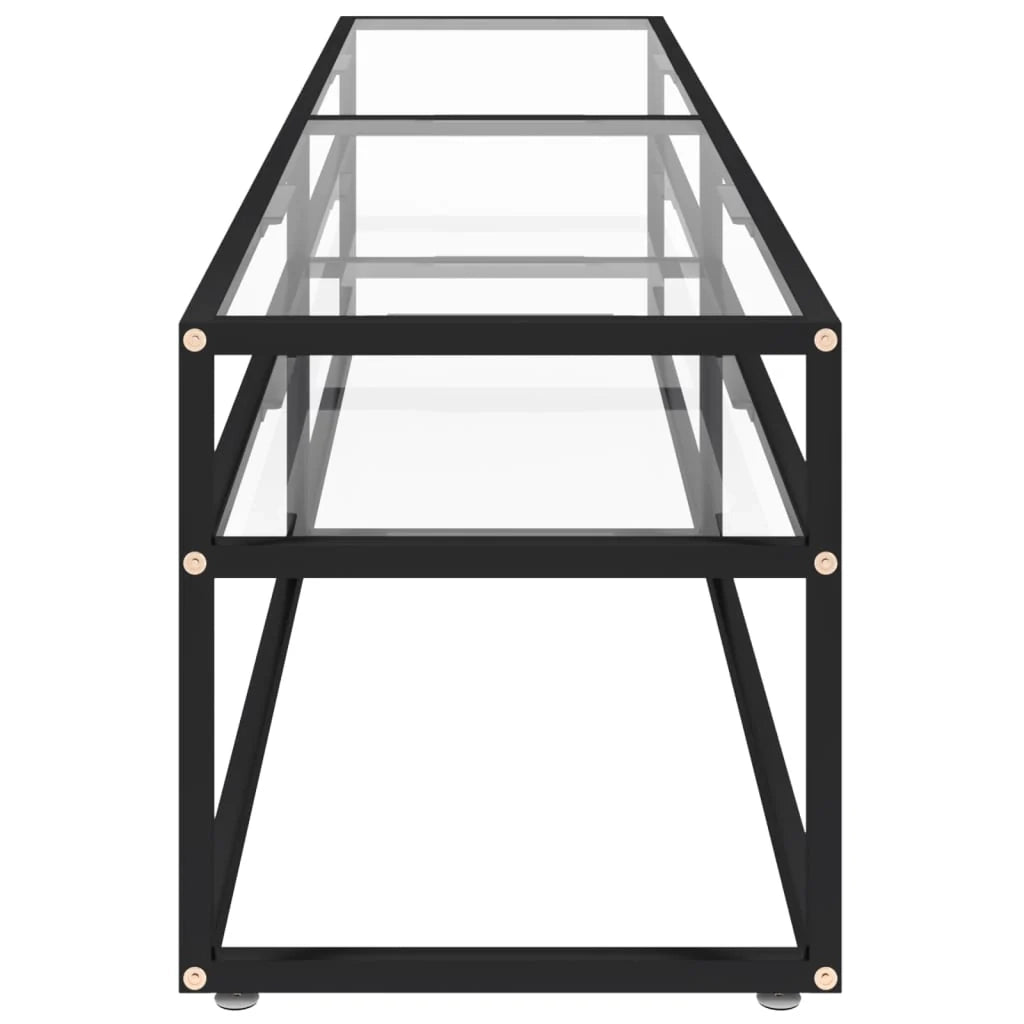 Mobile TV multimediale scaffale TV mobile TV sala da pranzo soggiorno camera da letto trasparente 180 x 40 x 40,5 cm vetro temperato trasparente 02_0028497
