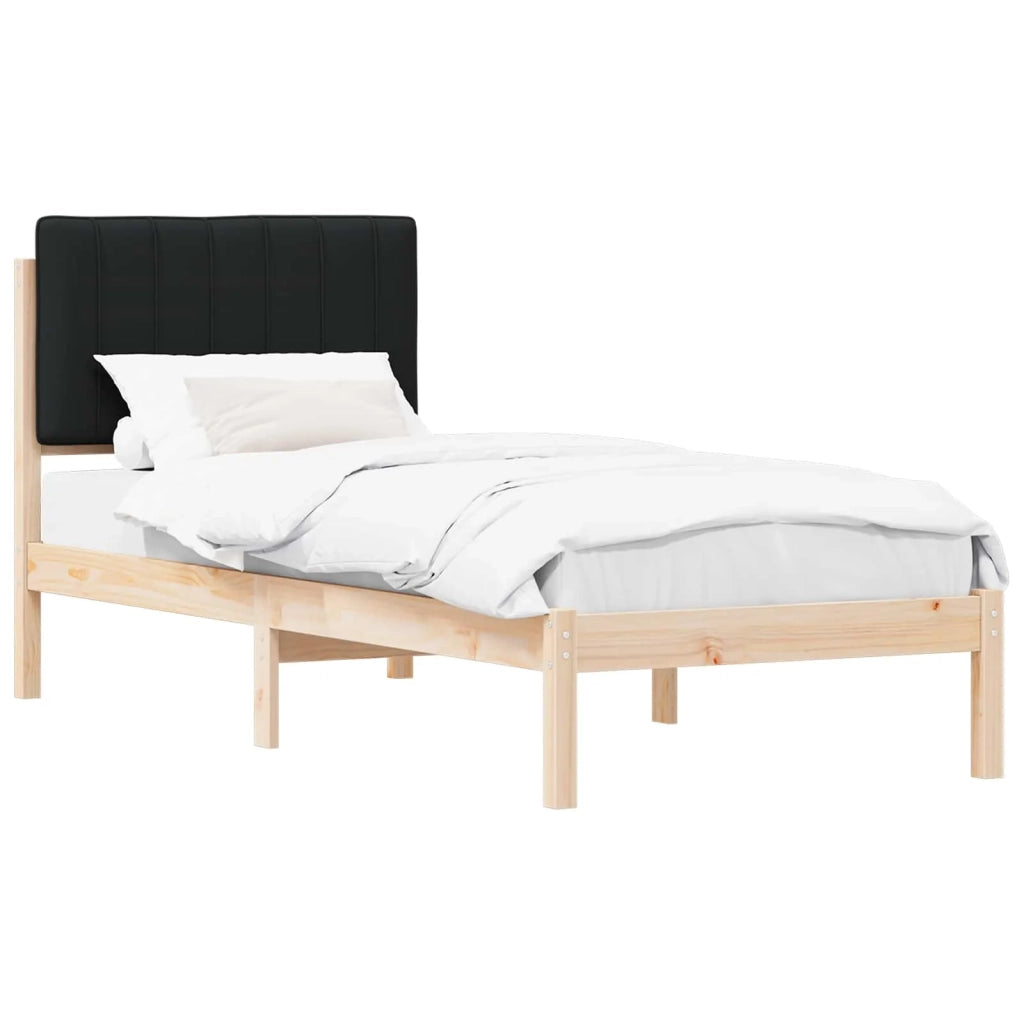 Letto con Testiera Rivestita Nero 80 x 200 cm 878081