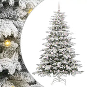 Albero di Natale | Decorazioni natalizie Artificiale con Rami Pieghevoli Bianco 210 cm