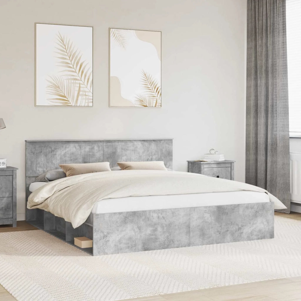 Struttura del letto Calcestruzzo 180 x 200 cm Pino massello 3410567