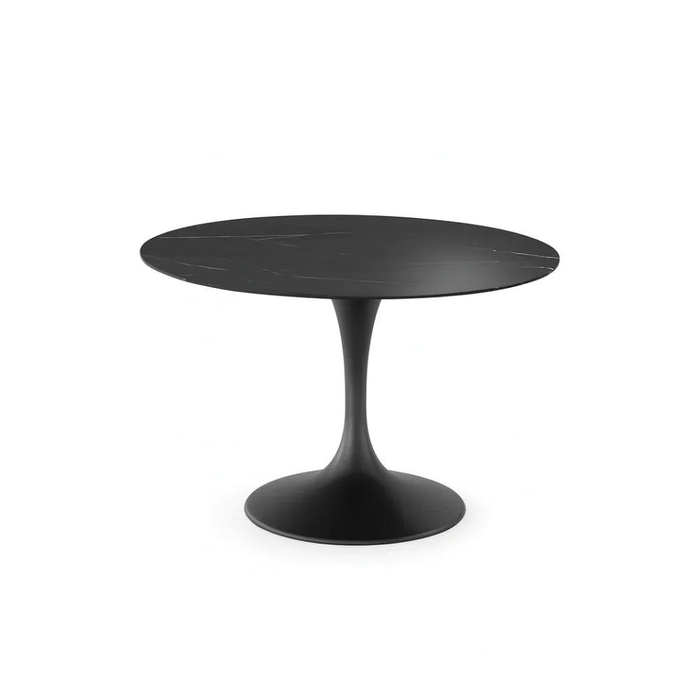 Tavolo da pranzo fisso in ceramica effetto marmo nero Circe 120x120 cm fino a 6 posti | Duzzle