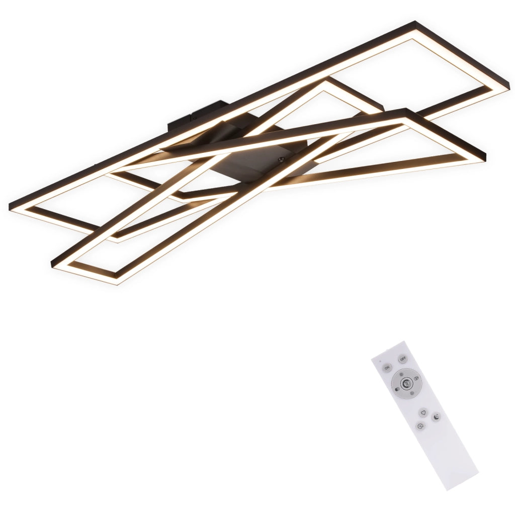 ZMH Lampada da soffitto plafoniera LED 45W nera dimmerabile per camera letto soggiorno cucina sala pranzo