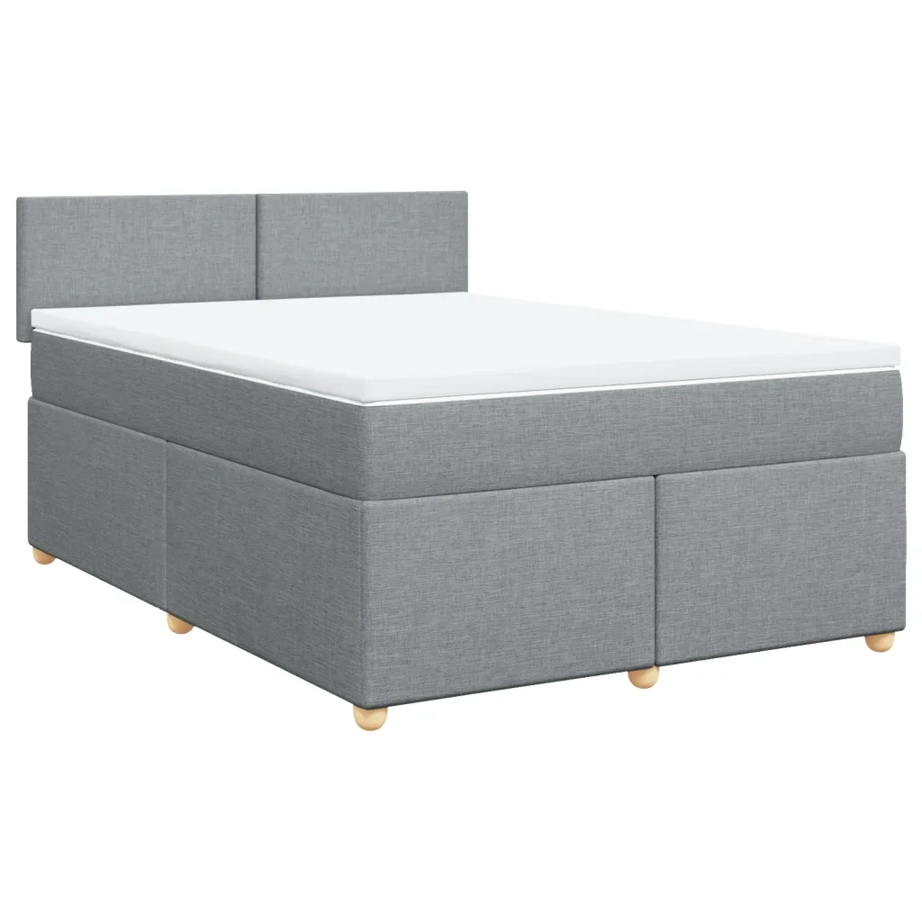 Giroletto a Molle con Materasso Grigio Chiaro 140x200cm Tessuto