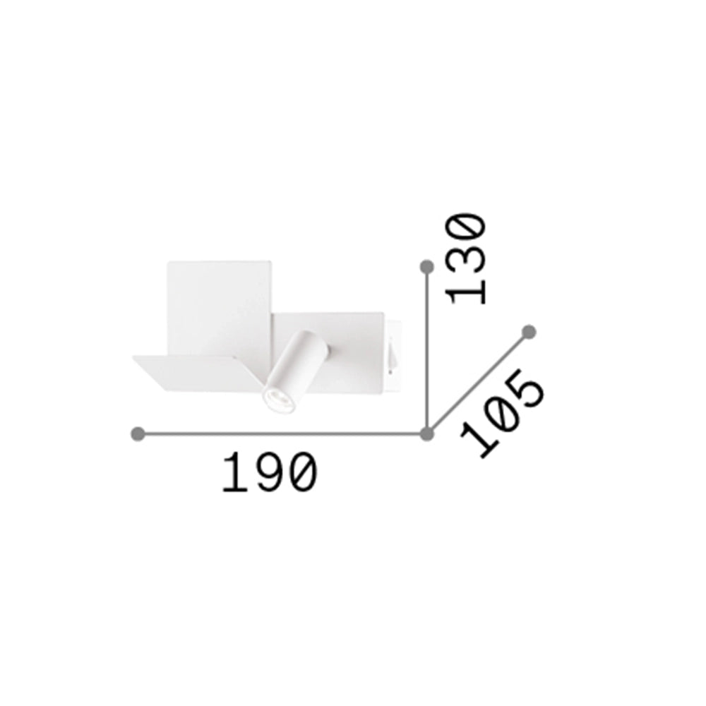 Applique Moderna Komodo-2 Metallo Bianco Led 4,5W 3000K Luce Calda