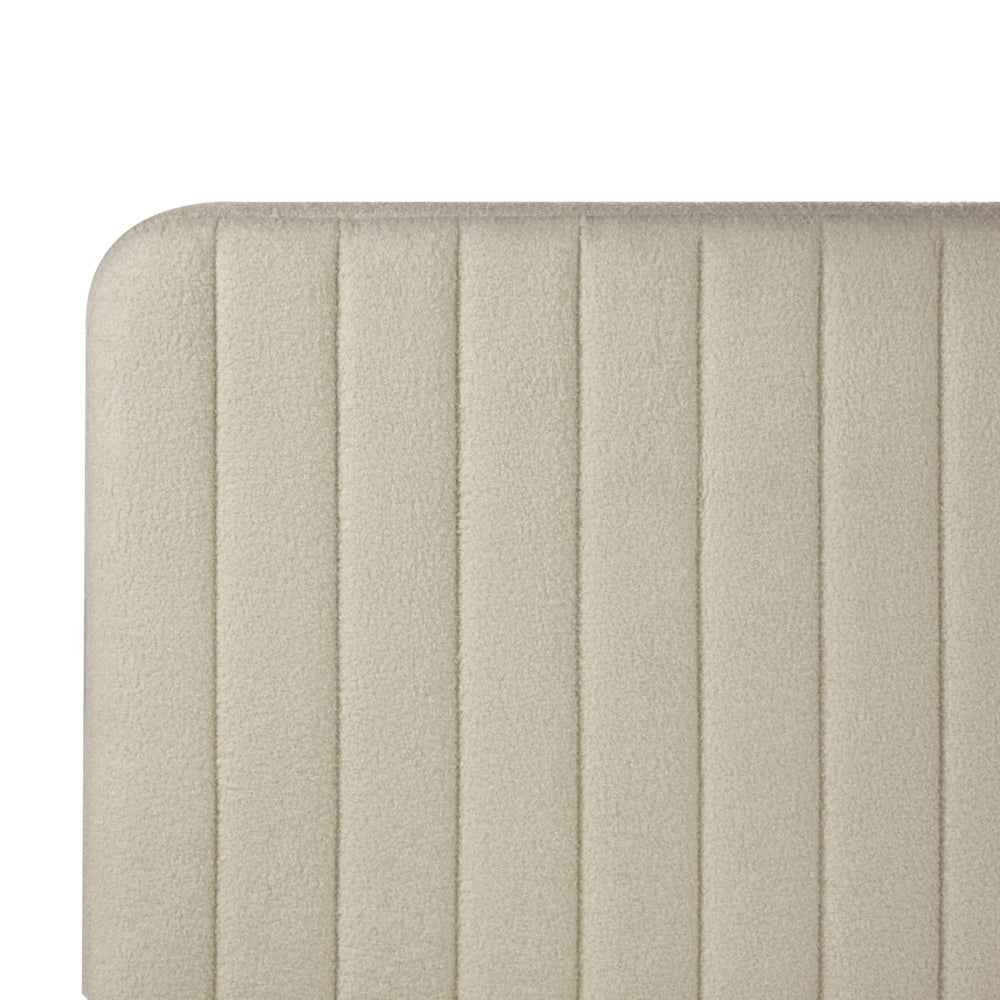 Letto in bouclé beige UE Matrimoniale 180 x 200 cm Testiera Imbottita con Gambe in metallo Design moderno